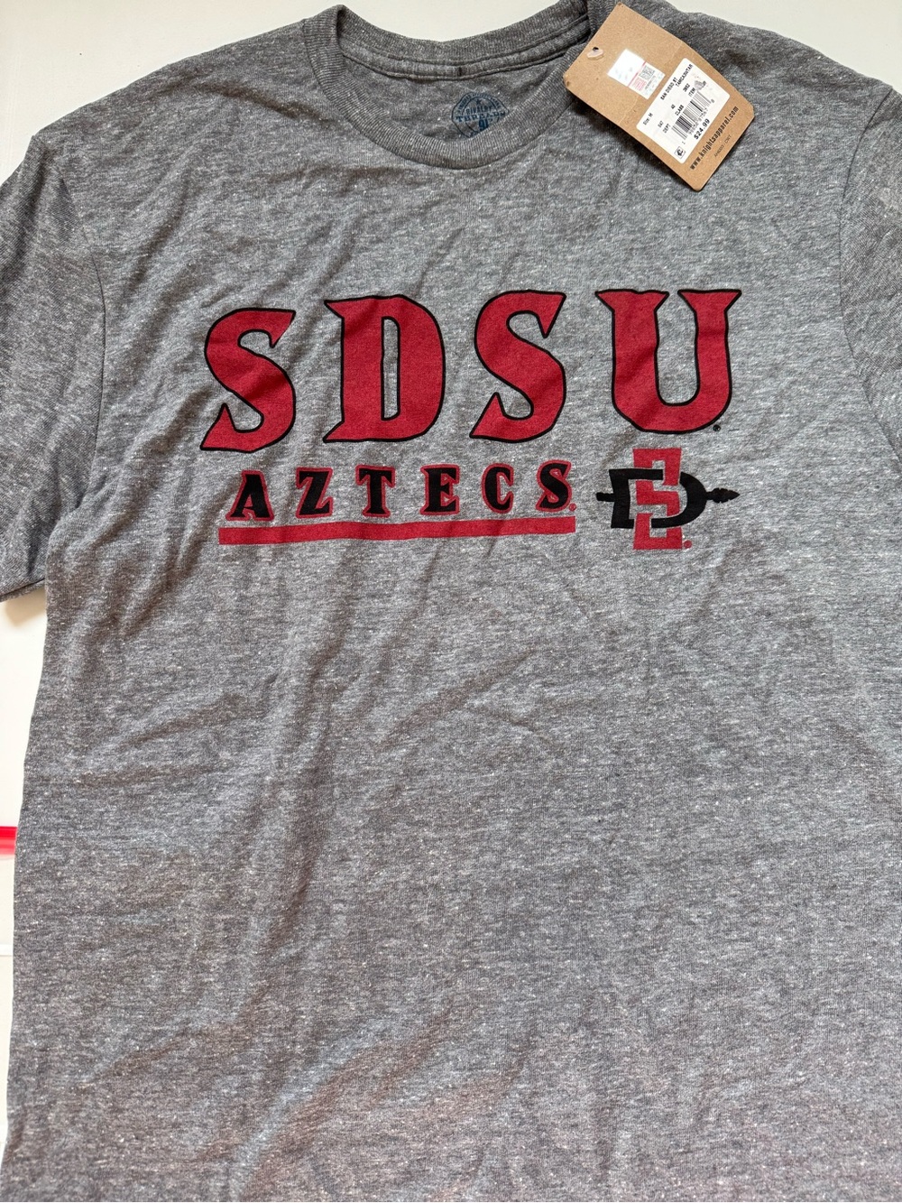 Rivalry Threads SDSU Aztecs Gray Red Short Sleeve Tee